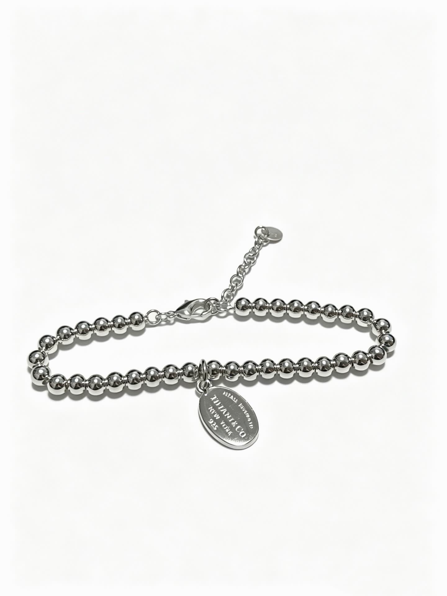 Tiffany & Co. Sterling Silver Bead Bracelet with Tag